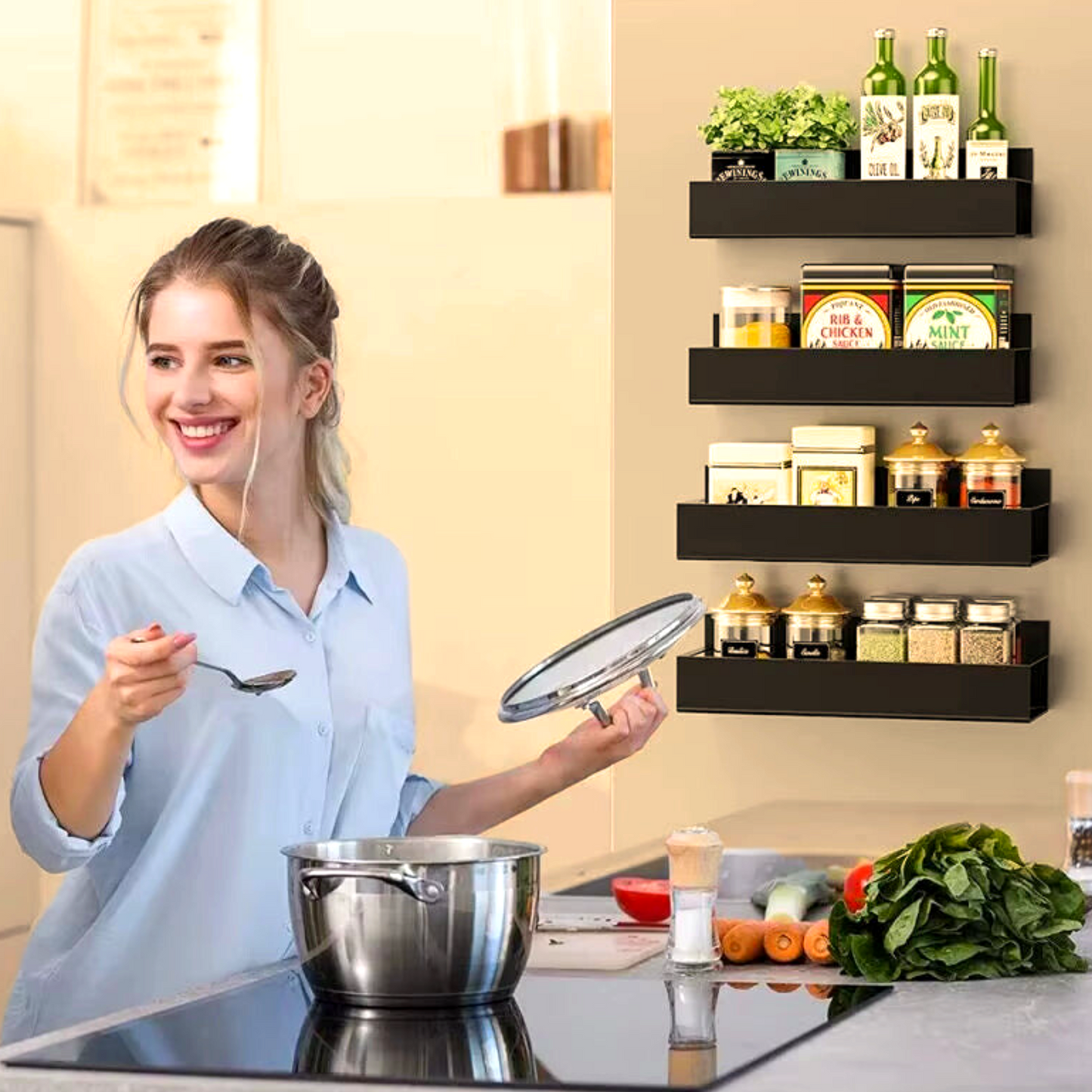 Luna Magnet Shelf – Magnetic Kitchen Organizer