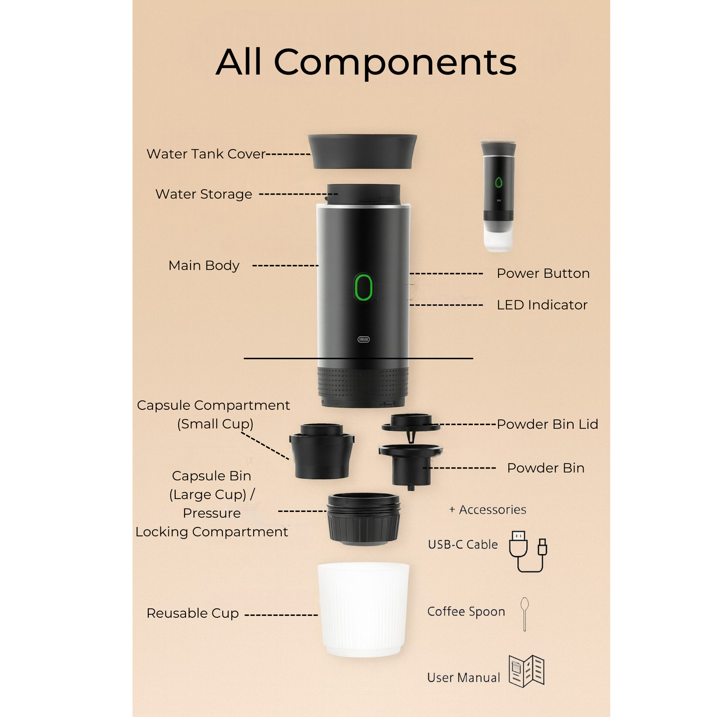 Moon Nest – Nomad Espresso Maker 3-in-1 Portable Machine